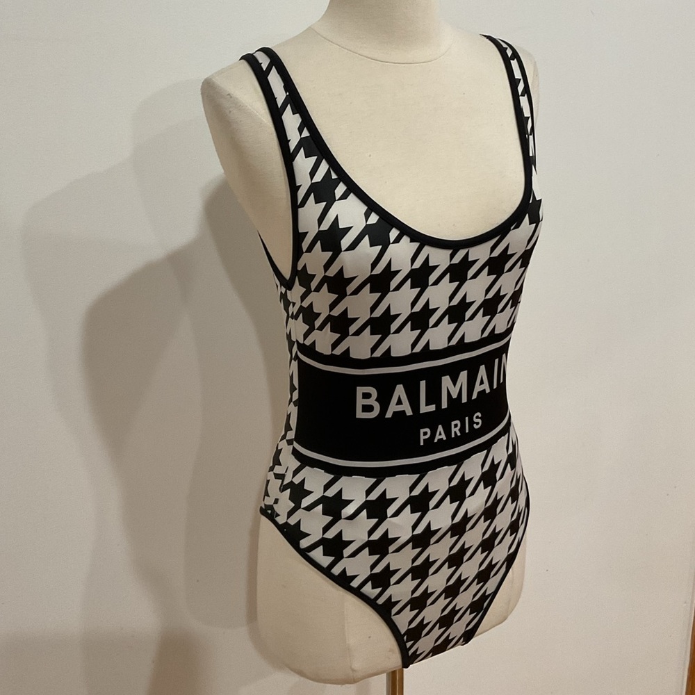 Balmain Black and White One Piece Swimsuit - Picture 9 of 9